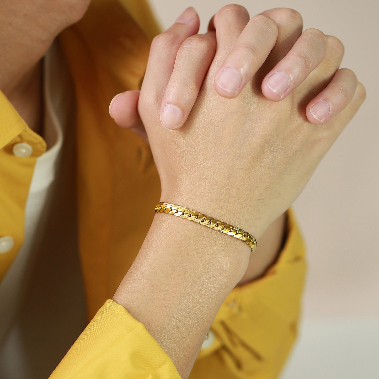 Stainless Steel NK Chain Bracelet Gold Men's 6mm Jewelry