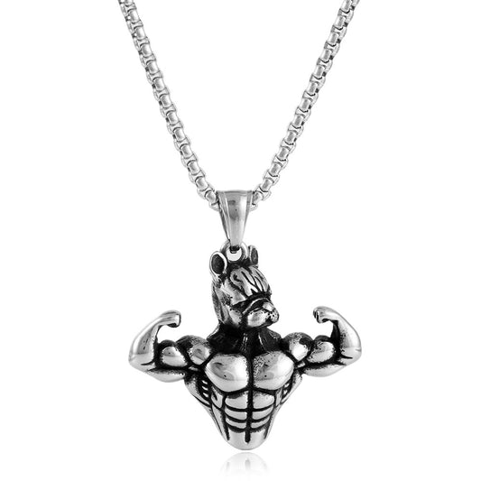 European And American Titanium Steel Beast Dog Pendant