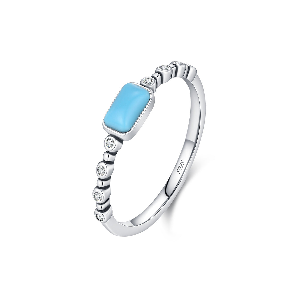 925 Sterling Silver Turquoise Square Ring
