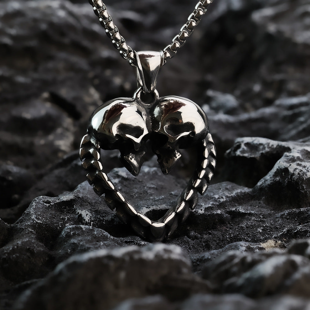 European And American Necklace Jewelry Retro Love Skull Men's Pendant Necklace