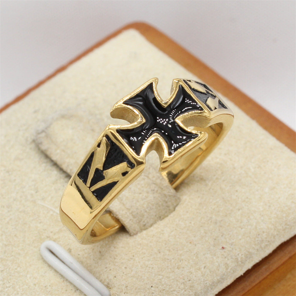 Planderful Cross Titanium Steel Ring Unisex Durable Jewelry For Men And Women Everyday Genie
