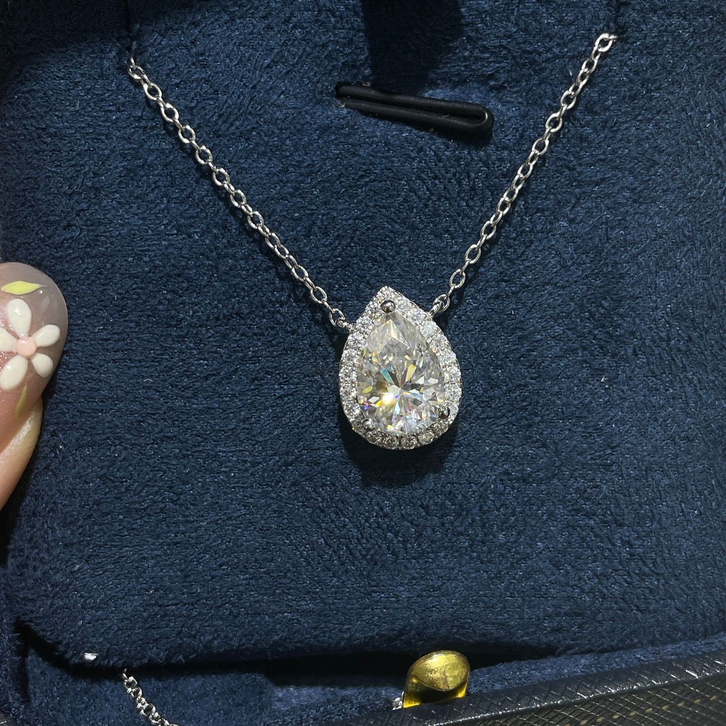 Moissanite Water Drop Pendant 2 Carat Sterling Silver S925 Necklace For Women Sparkling Everyday Wear Planderful Shop