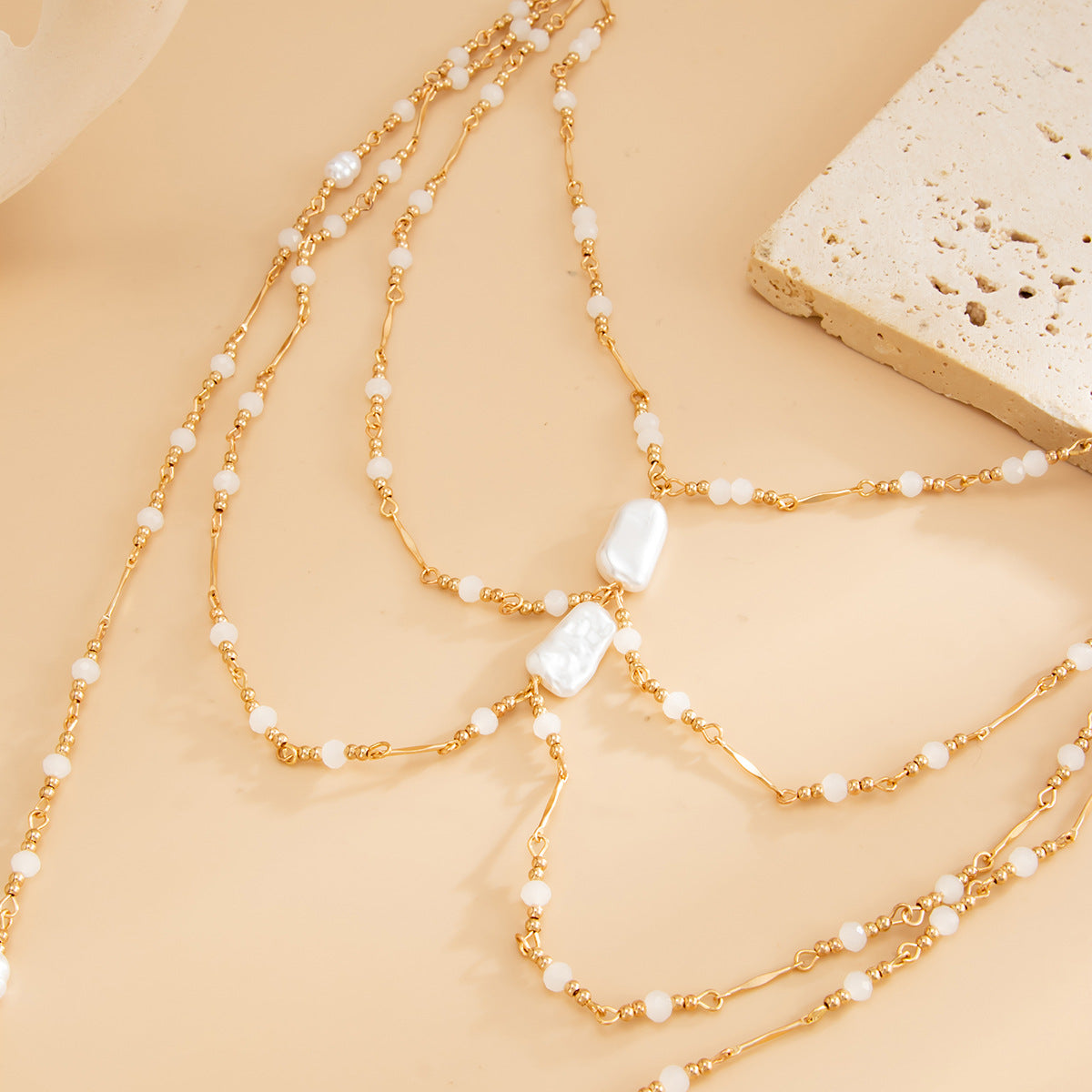 Baroque Pearl Crystal-Style Y-Necklace