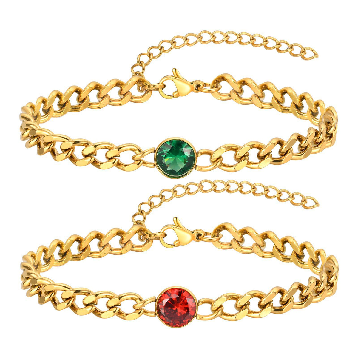 Zircon Cuban Chain Stainless Steel Bracelet