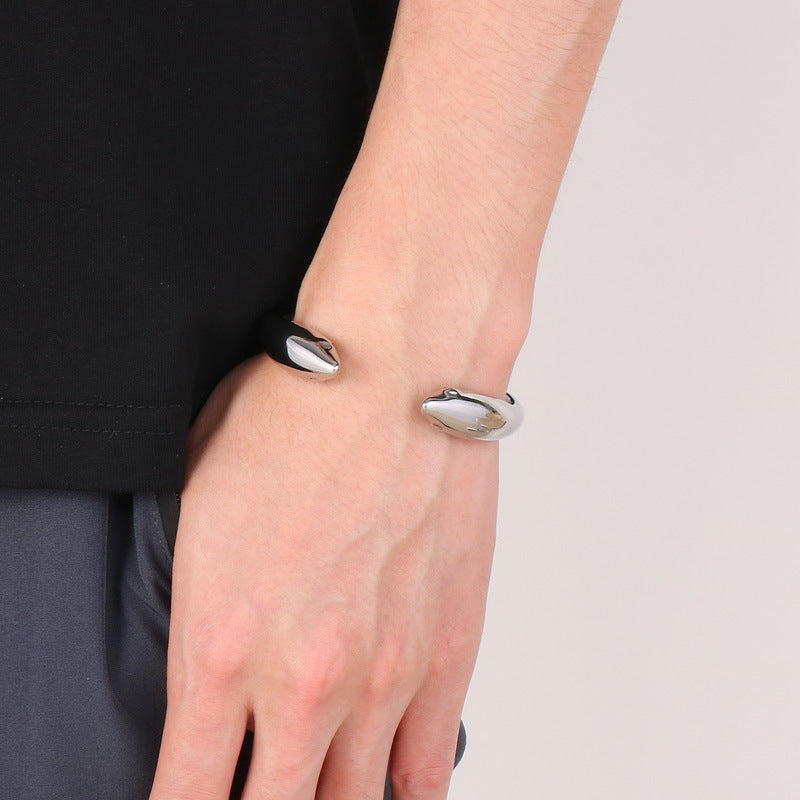 Cute Animal Bracelet – Glossy Double Shark Stainless Steel Men's
