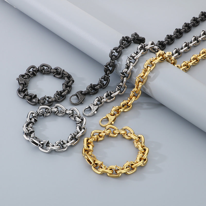 Planderful Domineering Nail Necklace Men Stainless Steel