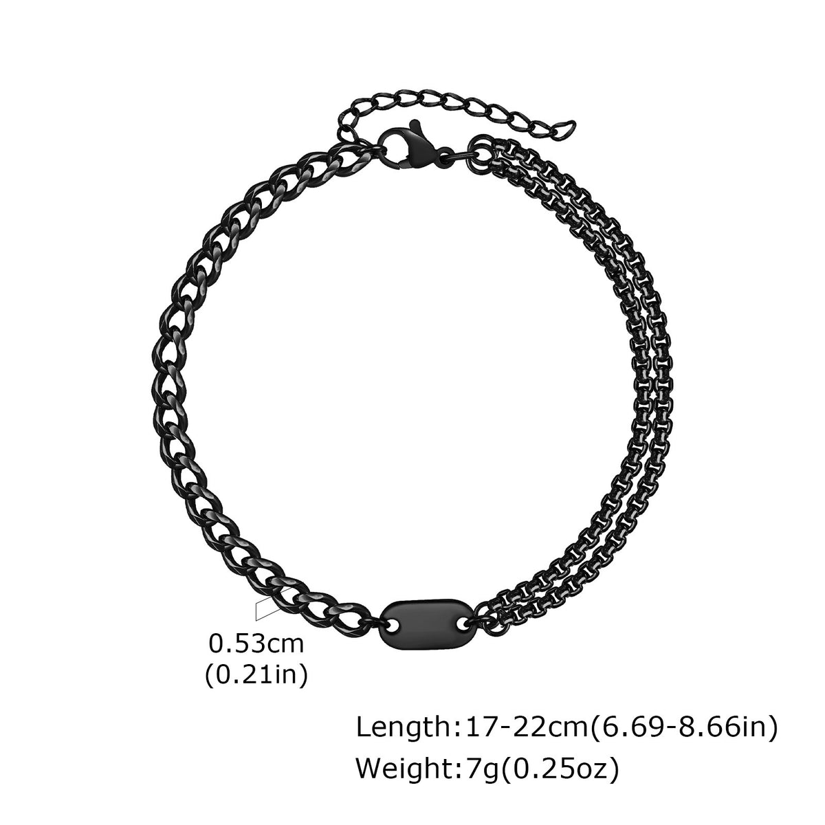 Black Stainless Steel Bracelet for Men