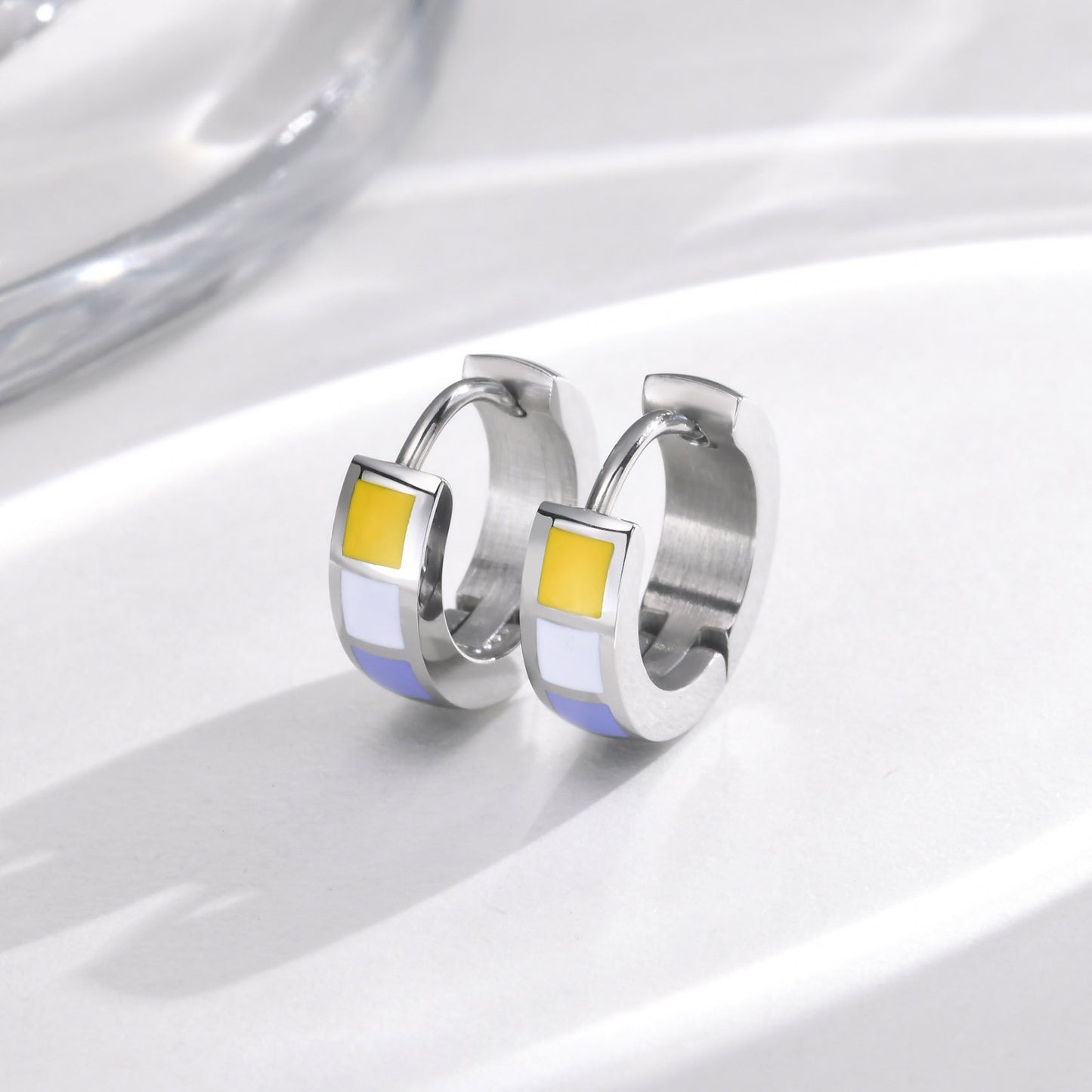 Planderful Unisex Stainless Steel Colorful Earrings