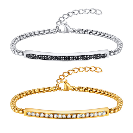 Zircon Minimalist Stainless Steel Bracelet Unisex