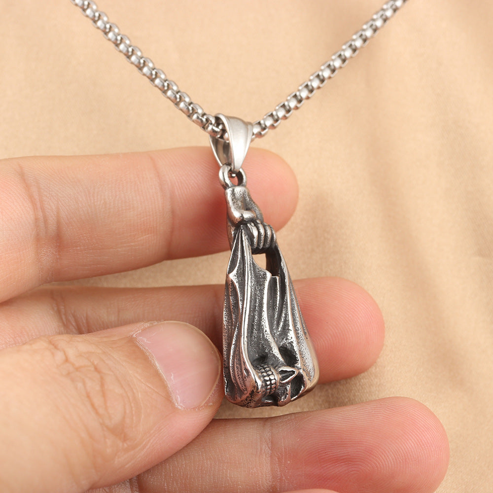 European And American Stainless Steel Skull Pendant Necklace