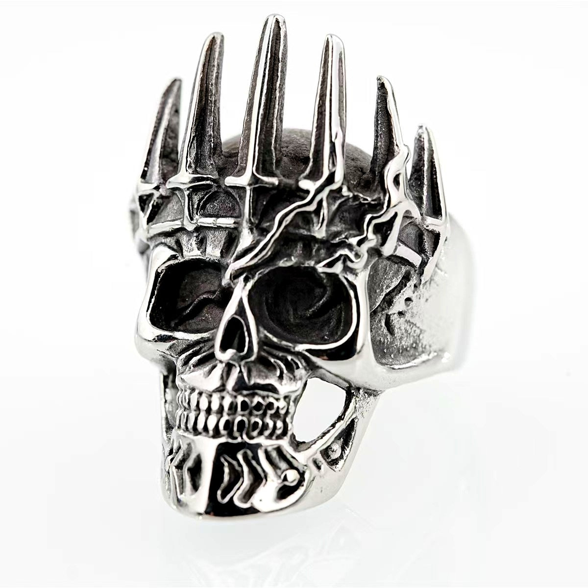 Gothic Skull Crown Stainless Steel Men's Ring