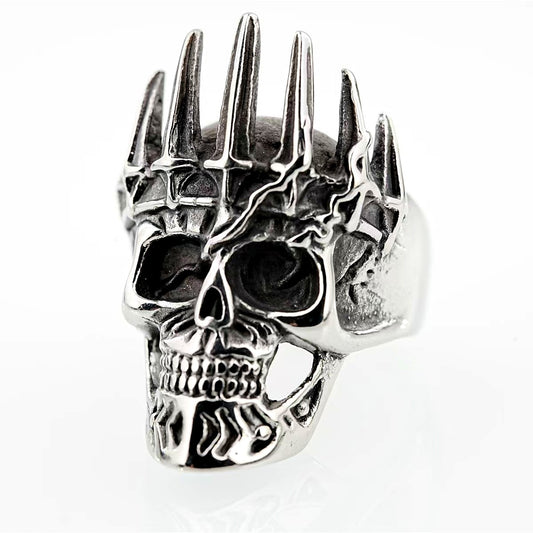 Gothic Skull Crown Stainless Steel Men's Ring