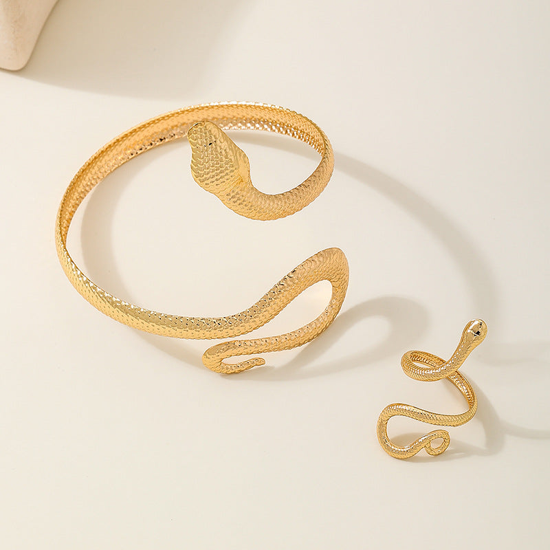 Irregular Serpentine Bracelet Ring Set by Planderful for Spring