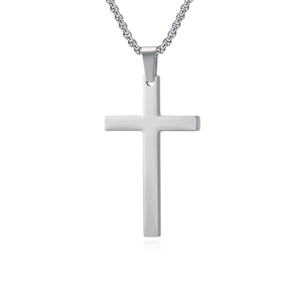 Planderful Cross Pendant Necklace For Unisex Wear Durable Titanium Steel With Simple Classic Smooth Surface