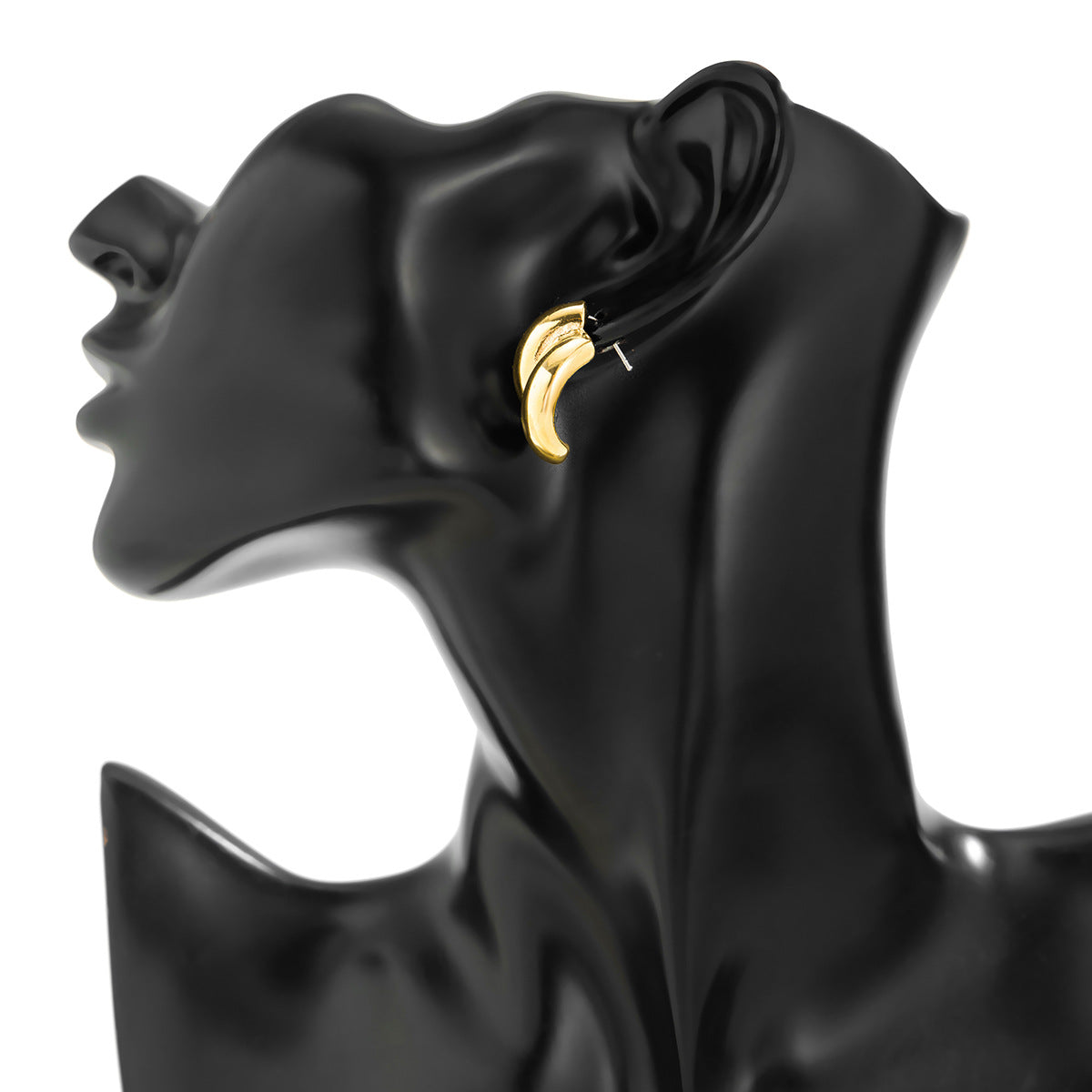 Planderful Vienna Verve Simple Alloy Stud Earrings For Women Elegant C Shaped Elbow Design Versatile Autumn Winter