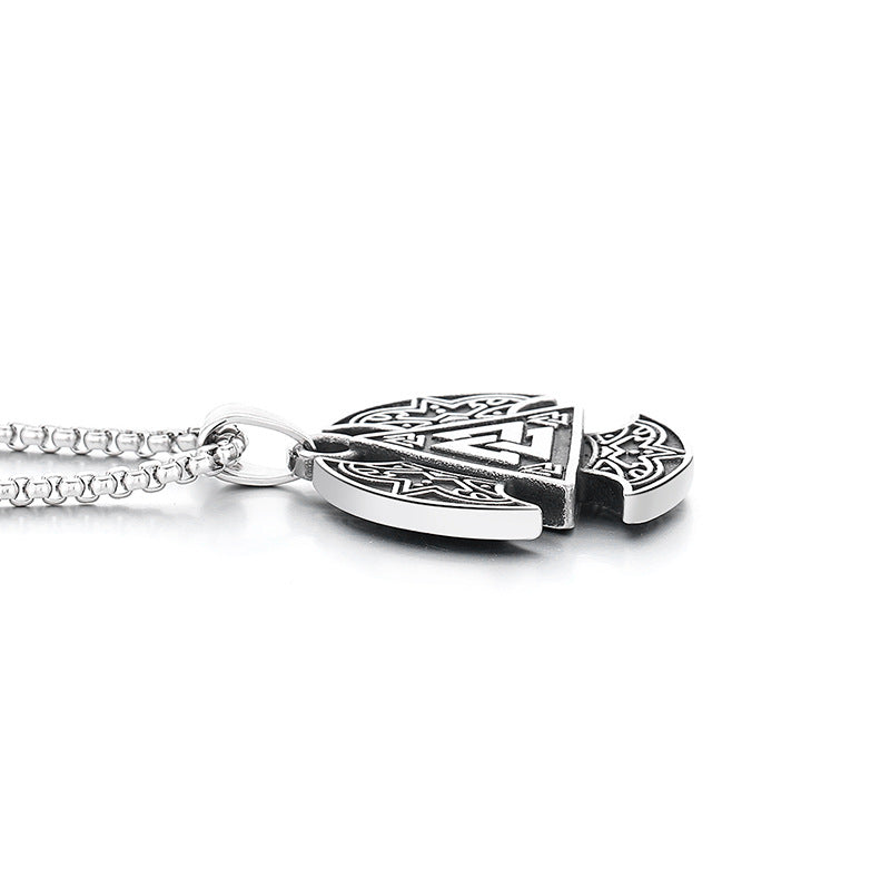 Steel Necklace - Vintage Viking Celtic Men's Pendant For Everyday Wear And Gifting