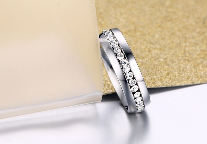 Fashion Jewelry Couple Sticky Zircon Ring Gold-Plated