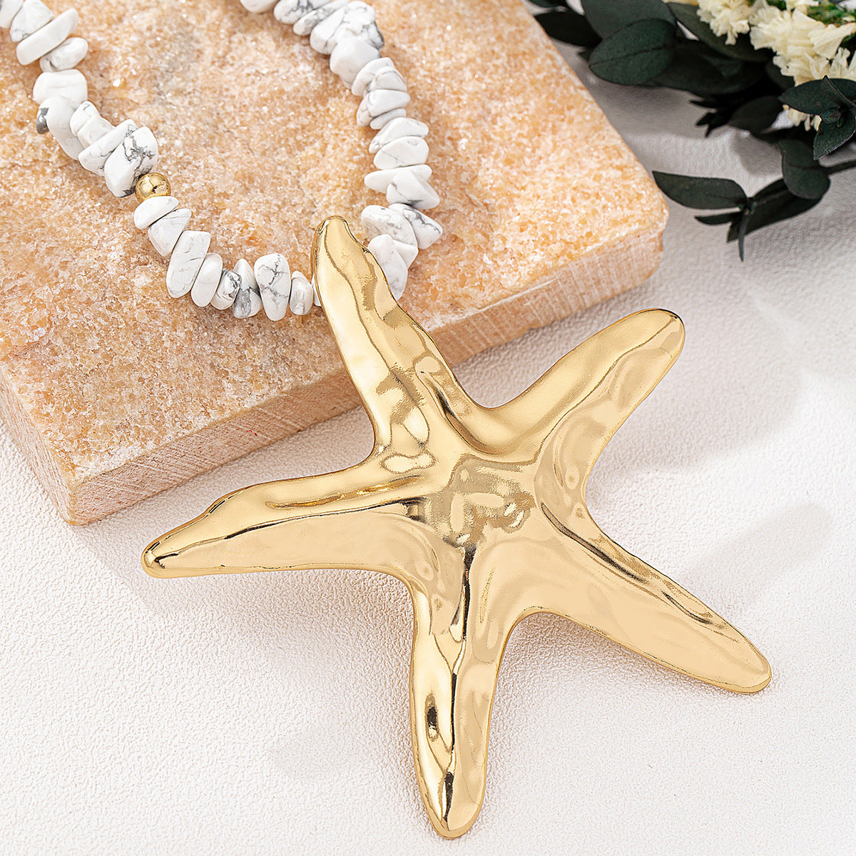 Planderful Vienna Verve Necklace – Irregular Stone Starfish Design