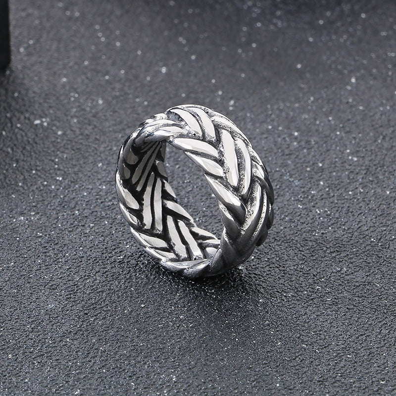 Planderful Mens Interwoven Love Ring Stainless Steel
