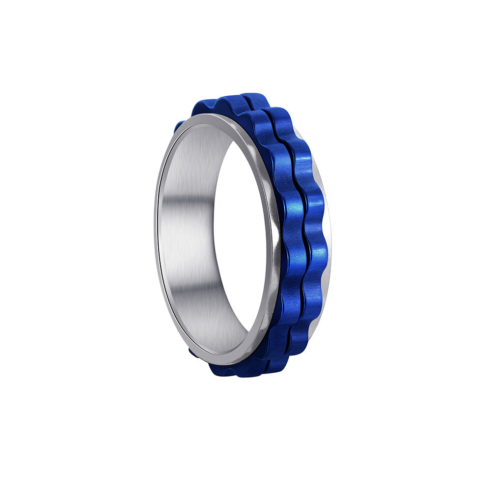 Planderful 6mm Titanium Steel Gear Ring Rotating Pressure Relief For Unisex Hands Everyday Genie