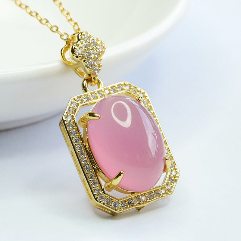 Chalcedony Zircon Sterling Silver Necklace