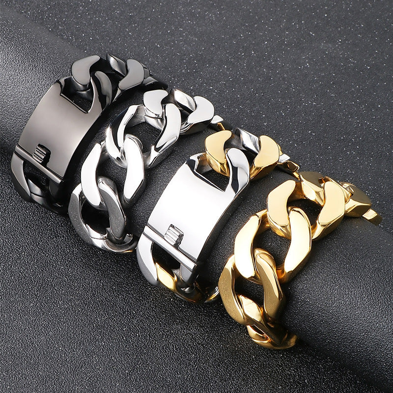 Planderful Exaggerated Wide Cuban Chain Necklace for Men