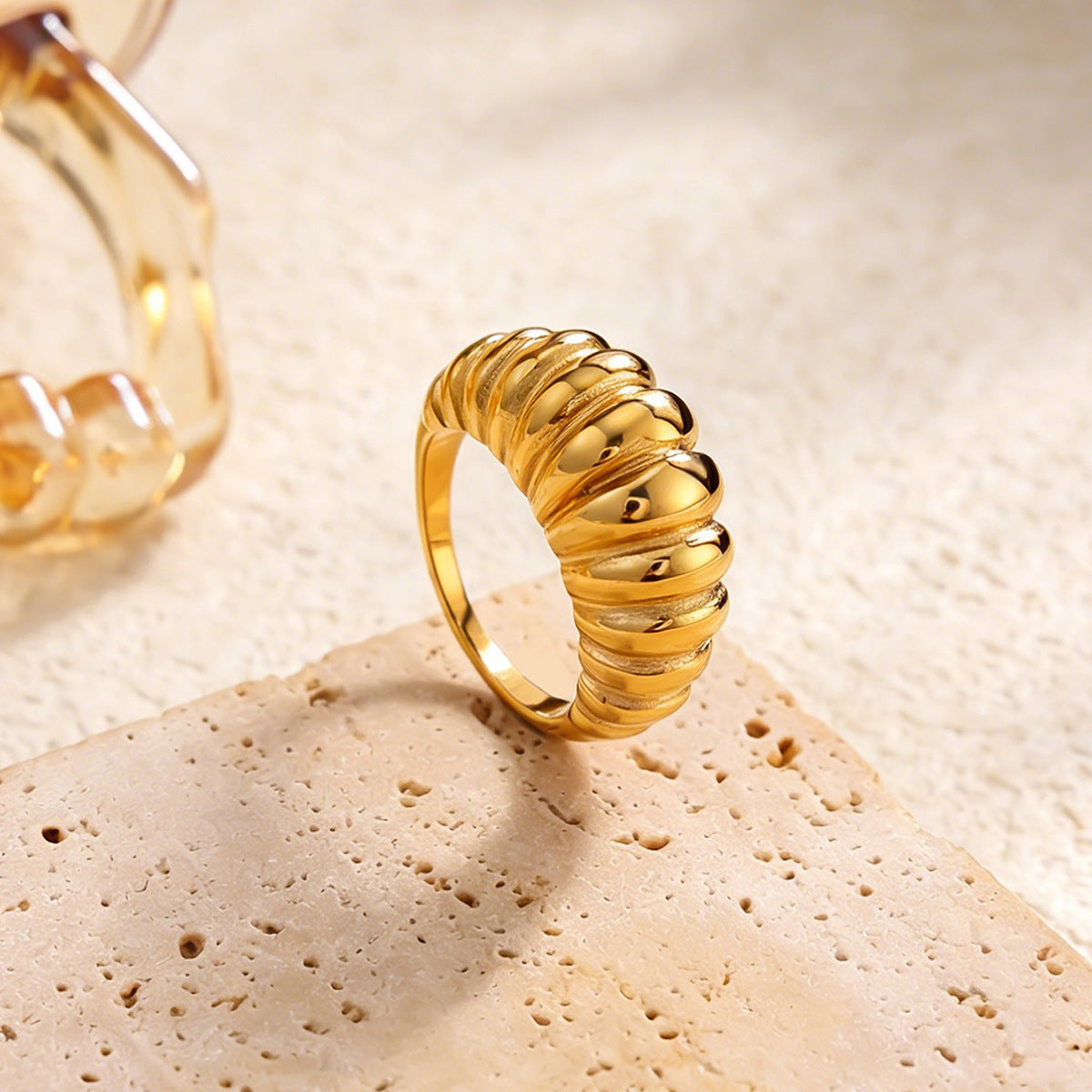 Stainless Steel Zircon Open Ring By Planderful Vienna Verve For Urban Professionals Statement Piece