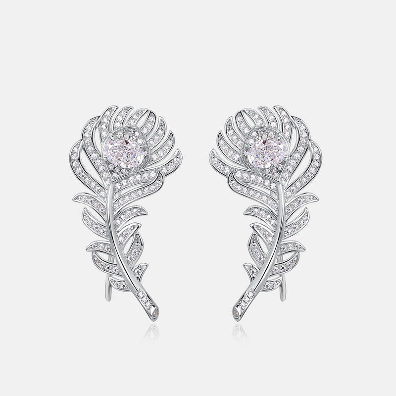 S925 Sterling Silver High-Carbon Stone Flower Stud Earrings