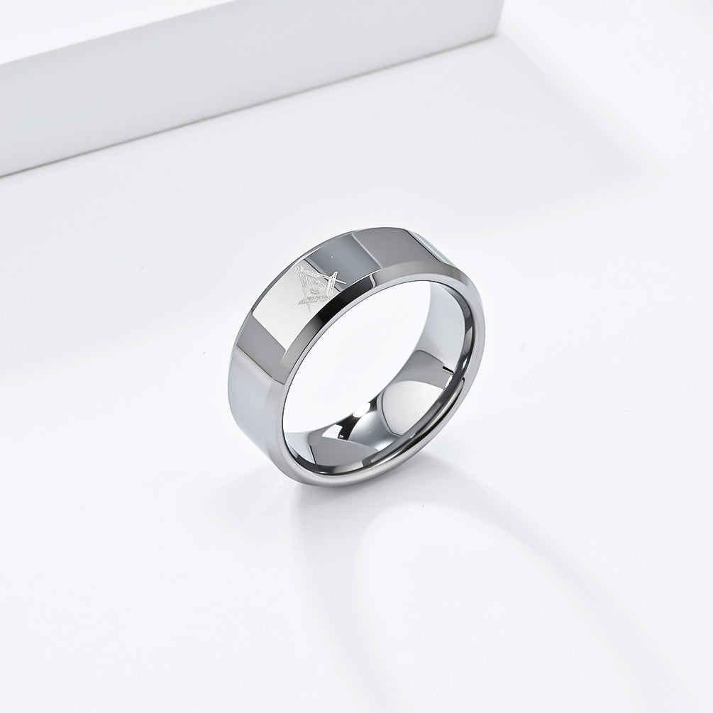 Europe and the United States Hot-Selling Masonic Tungsten Steel Ring for Men