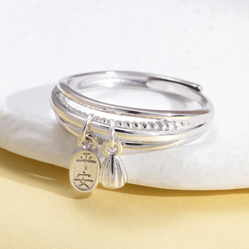 Lotus Seedpod Creative Multilayer Opening Sterling Silver Ring