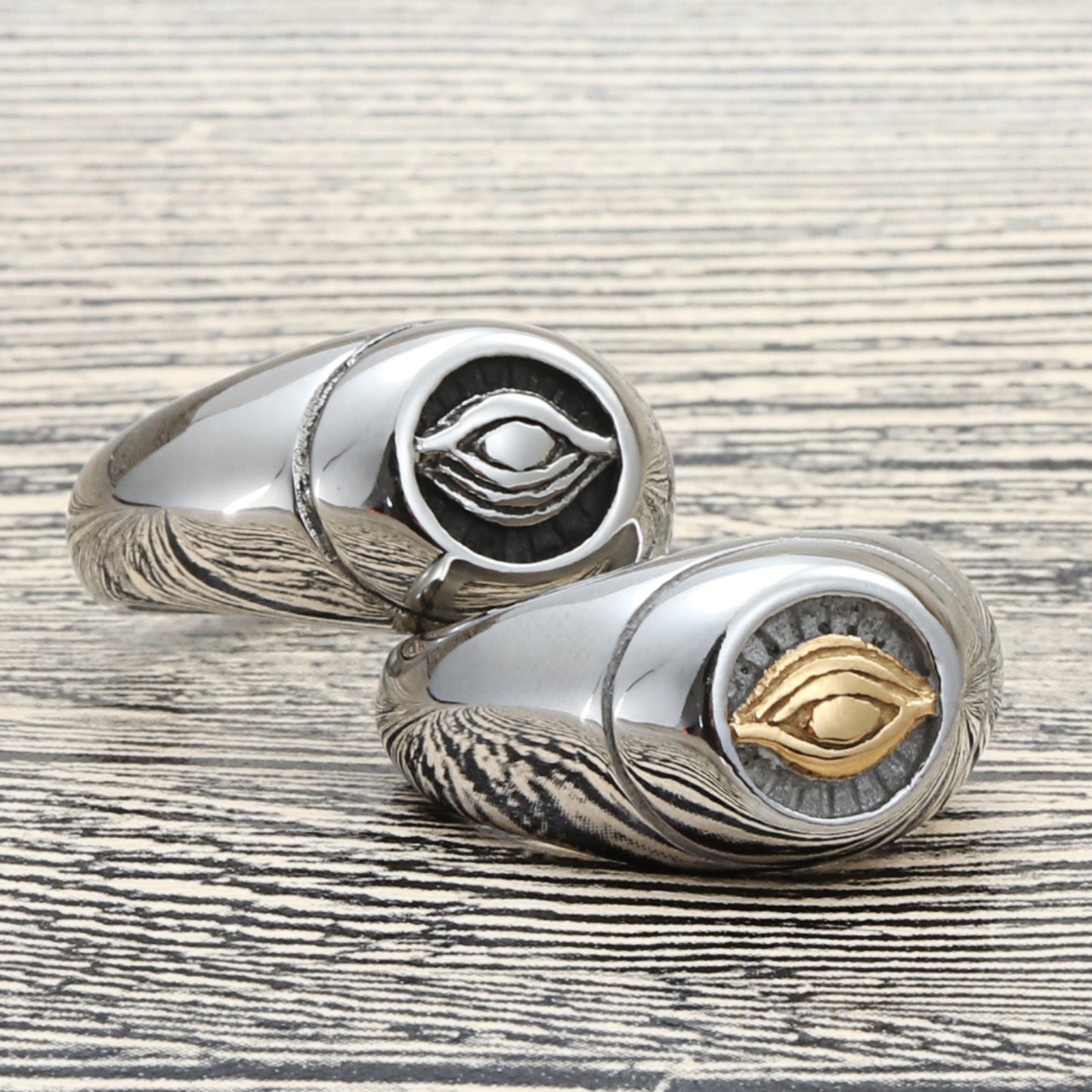 Retro Punk Titanium Steel Eye Ring for Men and Women - Trendy Stainless Steel Design