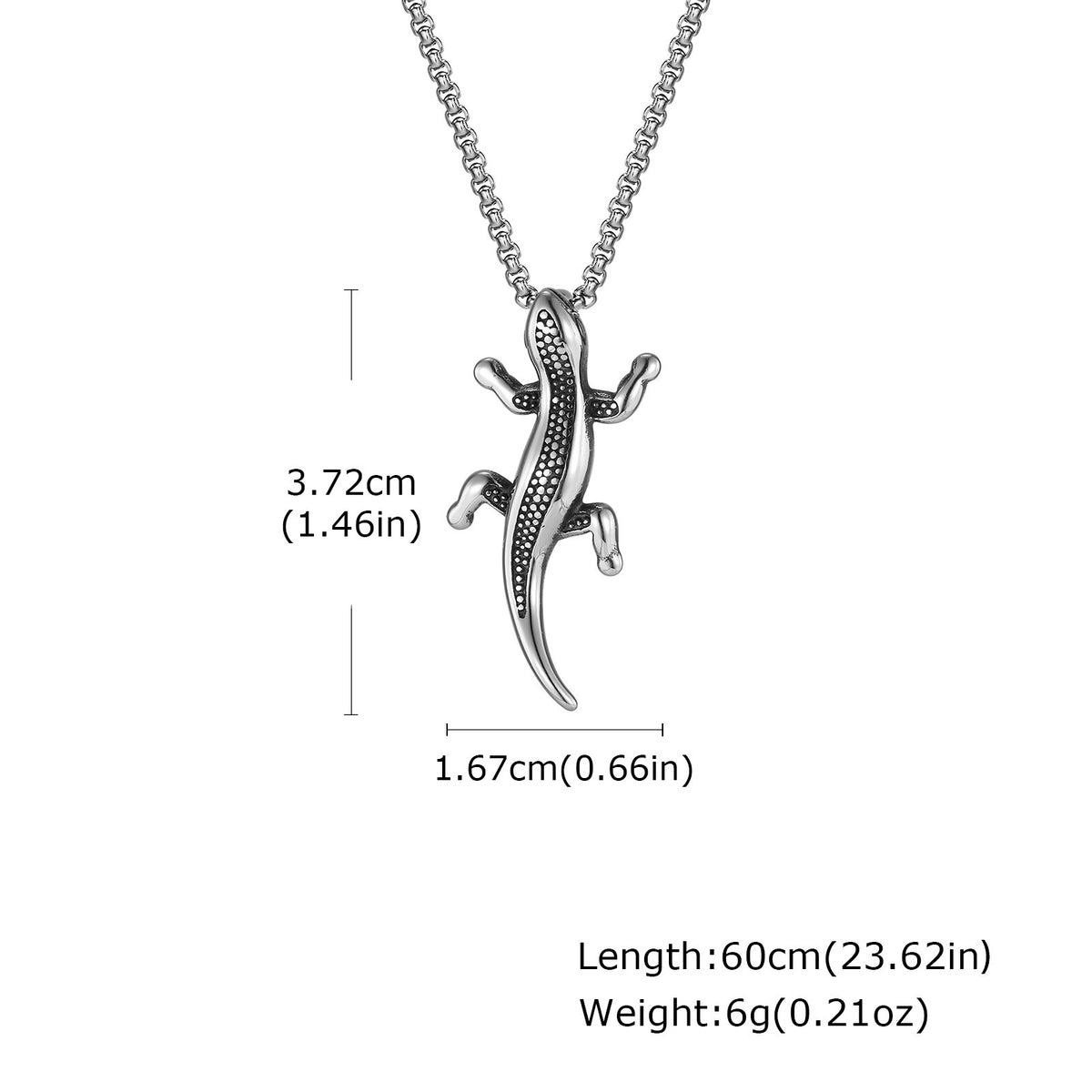 Gecko Lizard Cool Sa Stainless Steel Pendant for Men