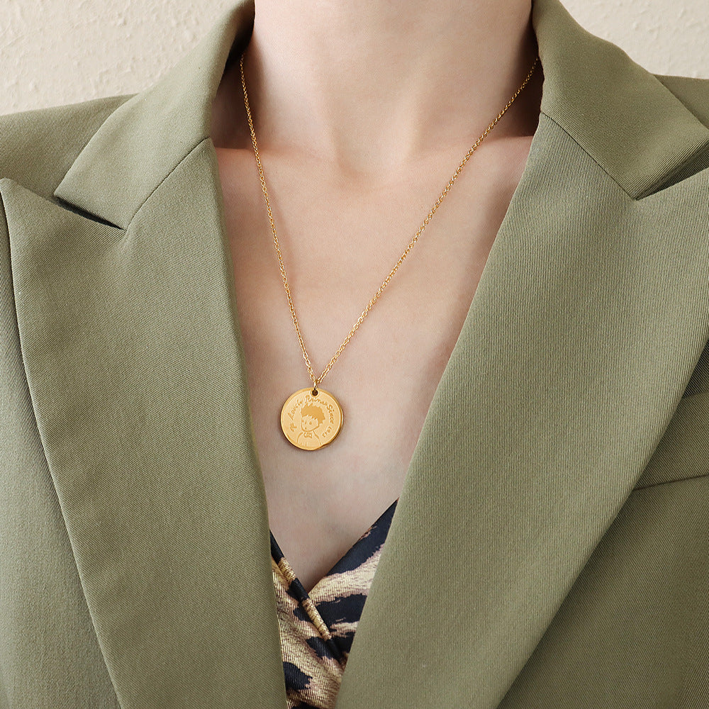 Regal Golden Prince Pendant Necklace with Retro Charm