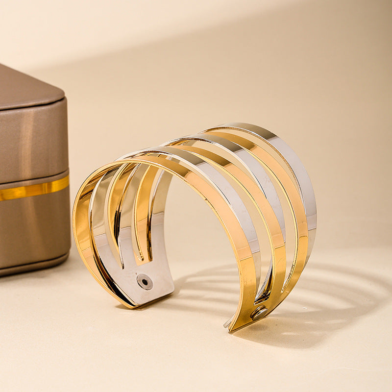 Luxurious Vienna Verve Metal Bracelet with Unique Hollow Design