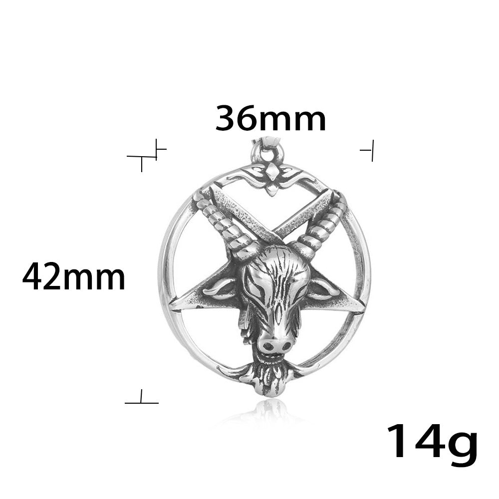 European And American Stainless Steel Antelope Pendant Necklace