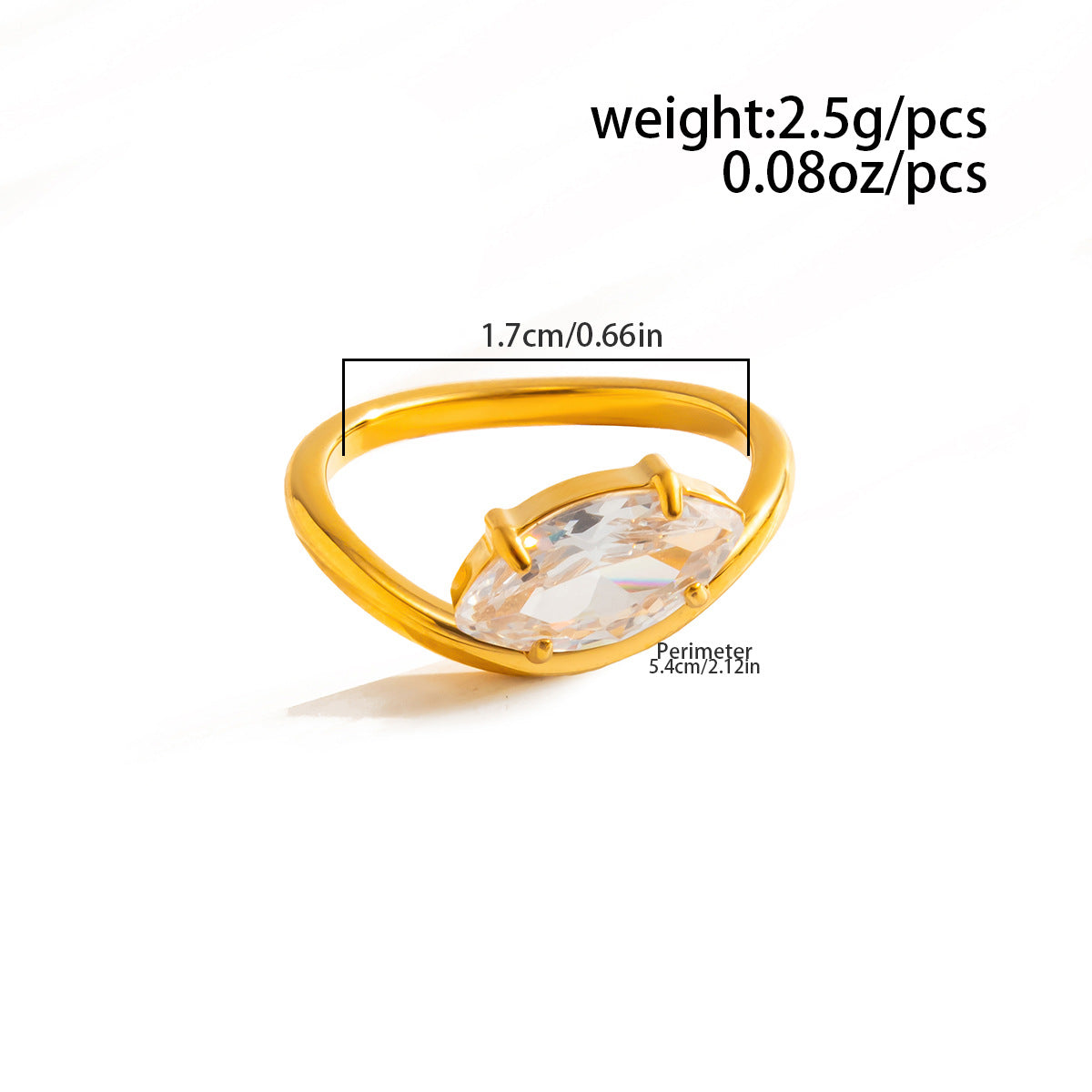 Planderful Vienna Verve Stainless Steel Zircon Horse Eye Ring For Modern Commuters