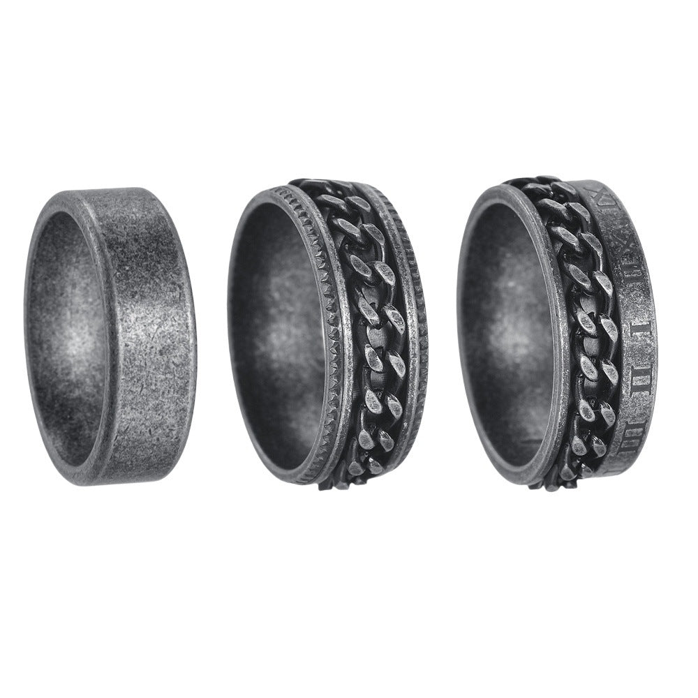 Planderful Rotatable Chain Ring For Unisex Wearers Durable Steel With Protection Symbol Everyday Genie Collection