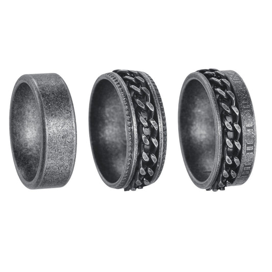 Planderful Rotatable Chain Ring For Unisex Wearers Durable Steel With Protection Symbol Everyday Genie Collection