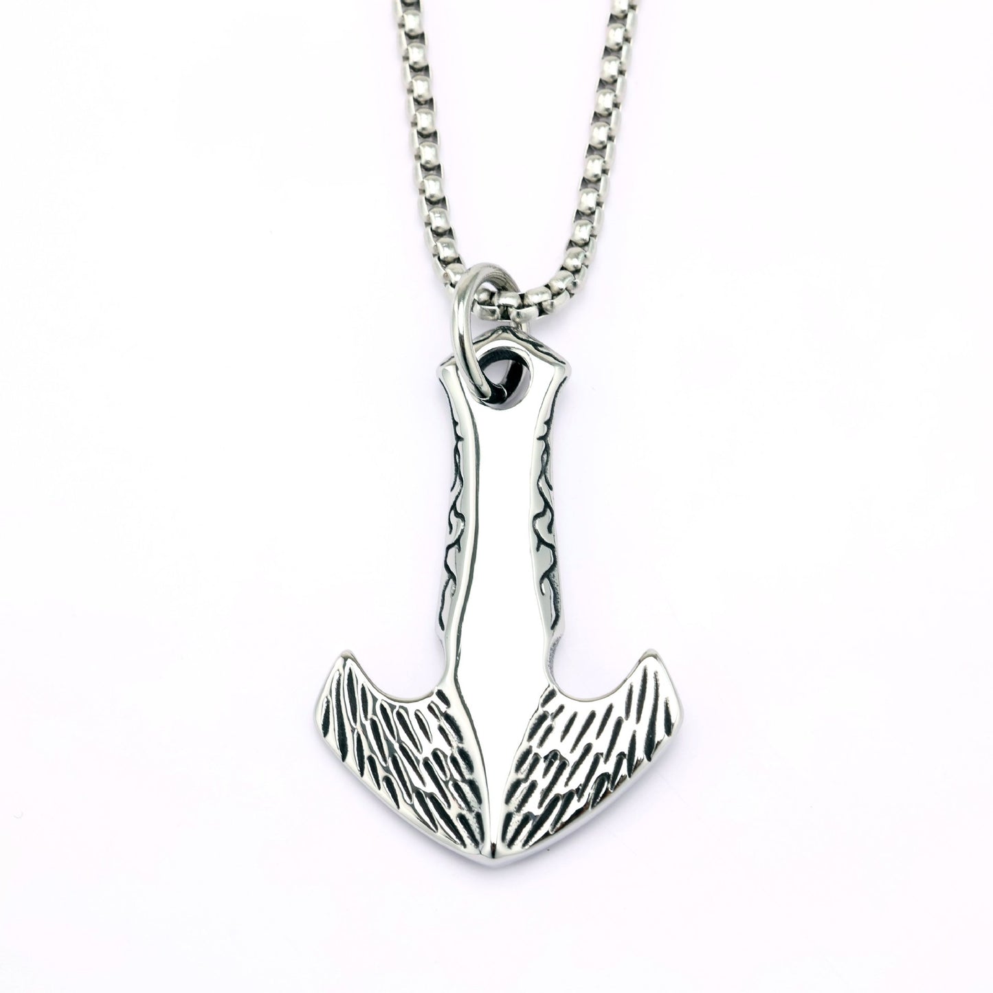 Anchor Pendant Stainless Steel Unisex Necklace Retro European American Style Planderful Norse Legacy