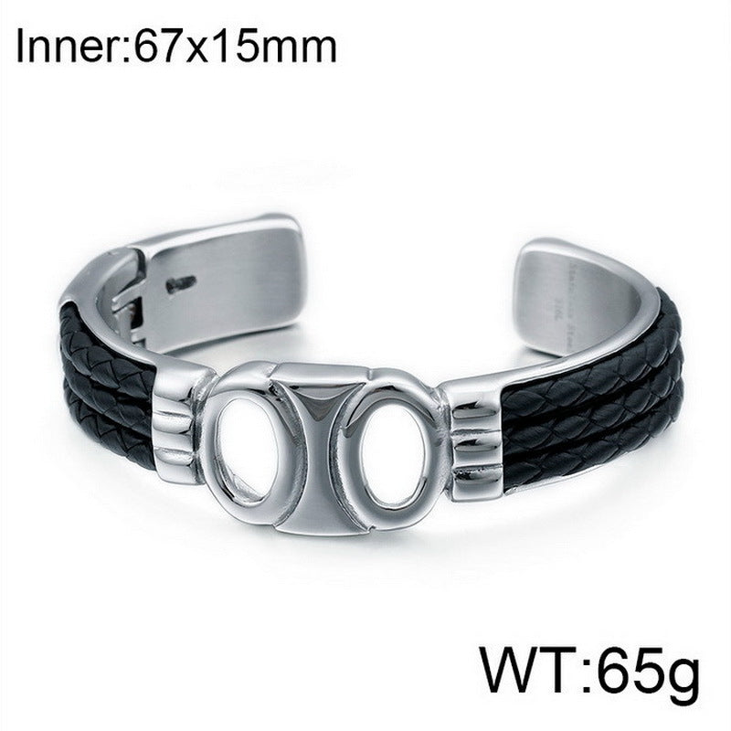 – Stainless Steel Lion Head Men's Titanium Steel Bracelet