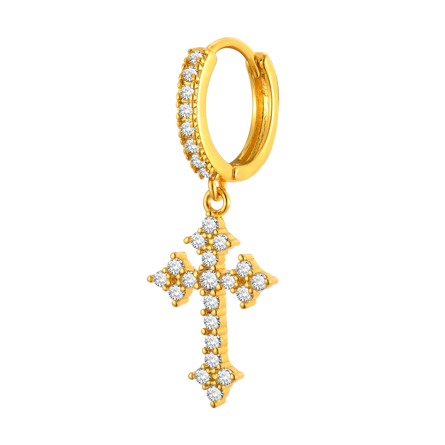 Planderful Copper Zircon Cross Earrings For Men Bold