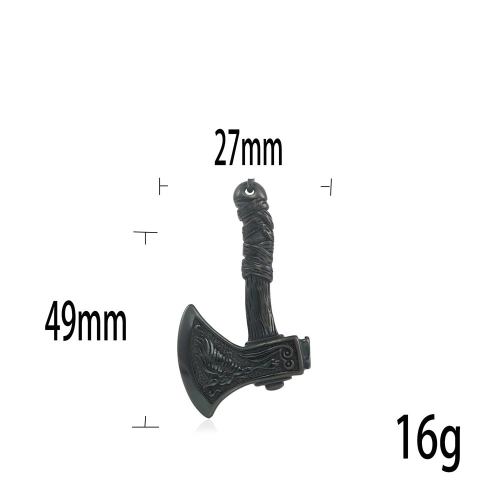 European And American Stainless Steel Axe Pendant Necklace