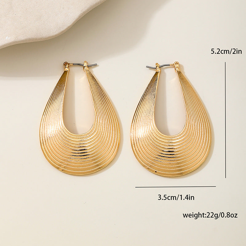 Planderful Vienna Verve Earrings – Exaggerated Metal Hollow Water Drop Design