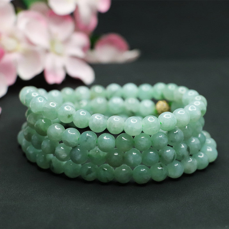 Natural Jade Necklace of Myanmar A Grade Beads Chain Jewelry