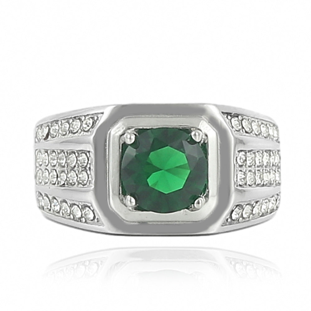 Trendy Multicolor Gemstone Titanium Steel Ring for Men and Women - Personalized Fashion Jewelry