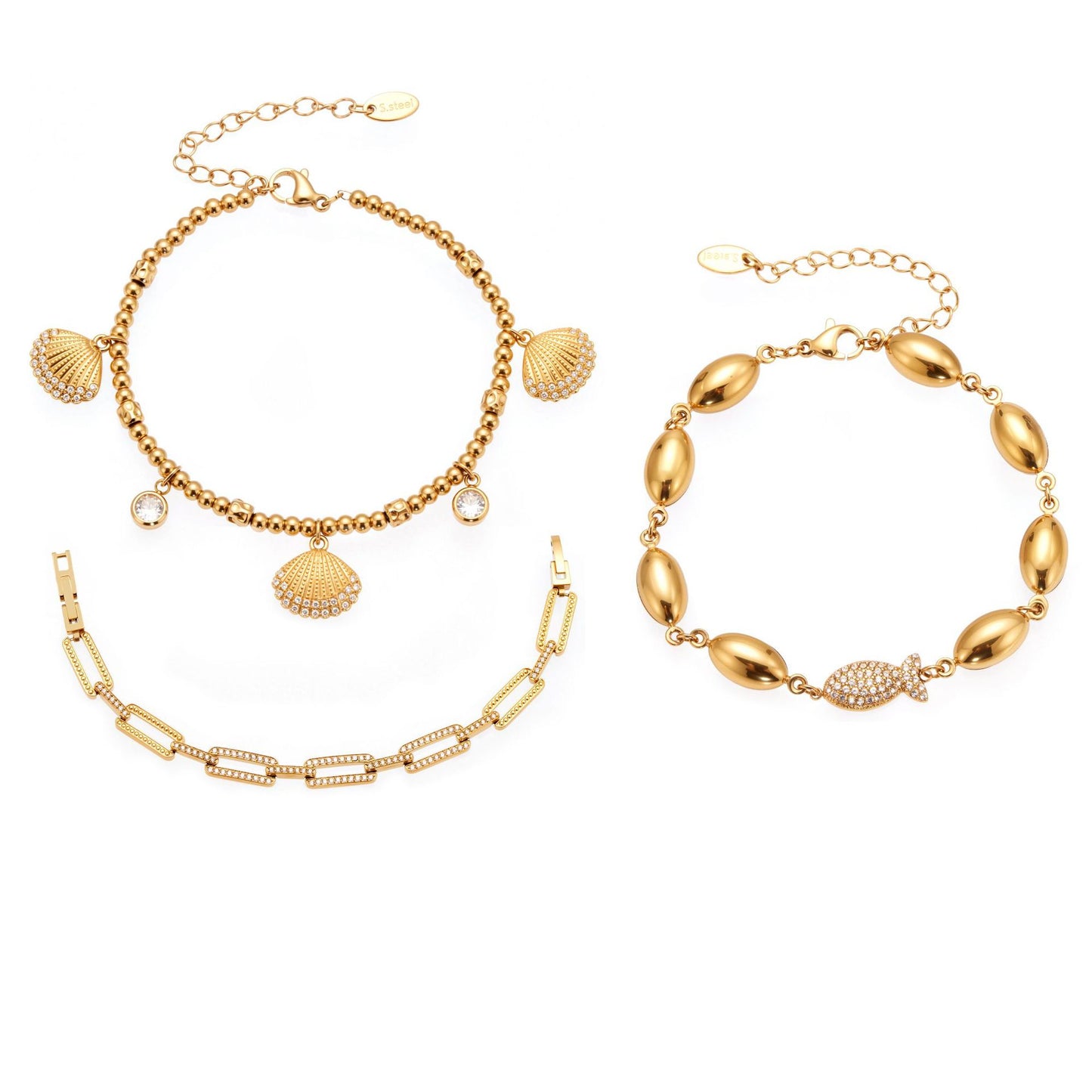 Planderful Polished Stainless Zirconium Bracelet Women