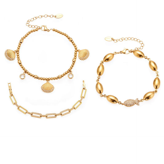 Planderful Polished Stainless Zirconium Bracelet Women