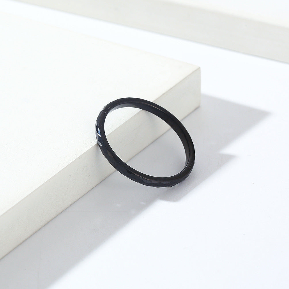 Cross-Border E-Commerce Simple Rhombus Tungsten Ring Fashion