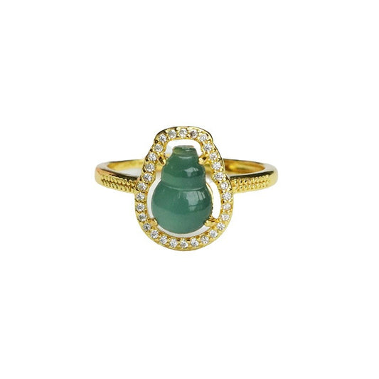 Blue Water Jadeite Gourd 6*9 mm Ring