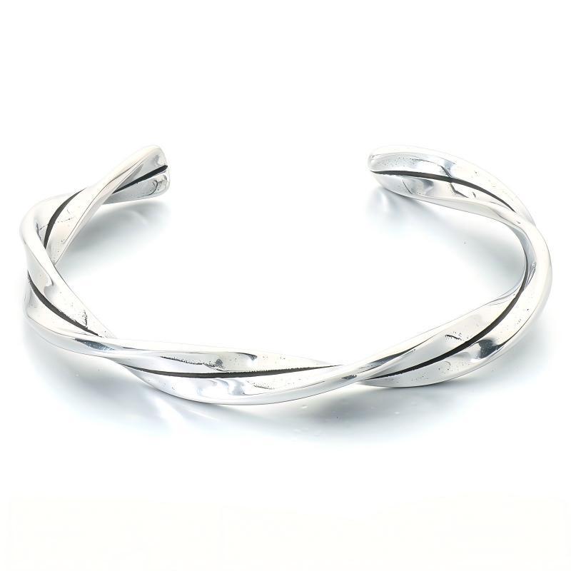 Mobius Twist Open Stainless Steel Bracelet Water Drop Double Head Stainless Steel Unisex